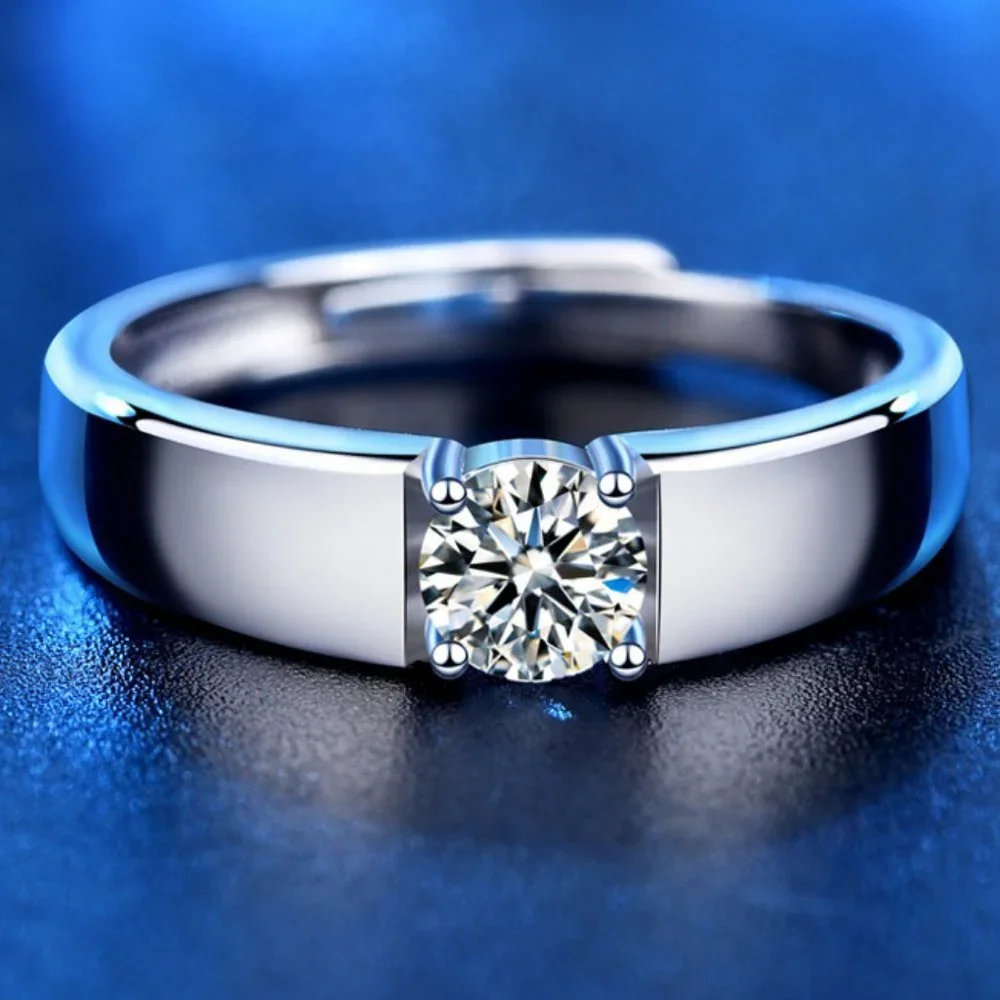 Certified 1ct. t.w. Moissanite Diamond Mens Engagement Ring NEW